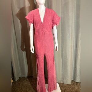 Lulu's Pink Jumpsuit with Elegant Wide-Leg Design